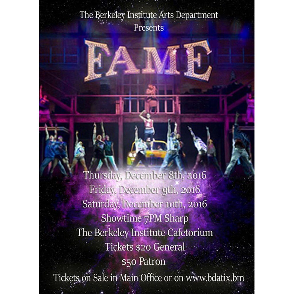 bdatix's tweet photo. Relive FAME presented by The Berkeley Institute Arts Dept. Dec 8-10 in the Cafetorium. Tickets/details from https://t.co/rd2S7V9sPc #Bermuda https://t.co/g3eCfVcauB