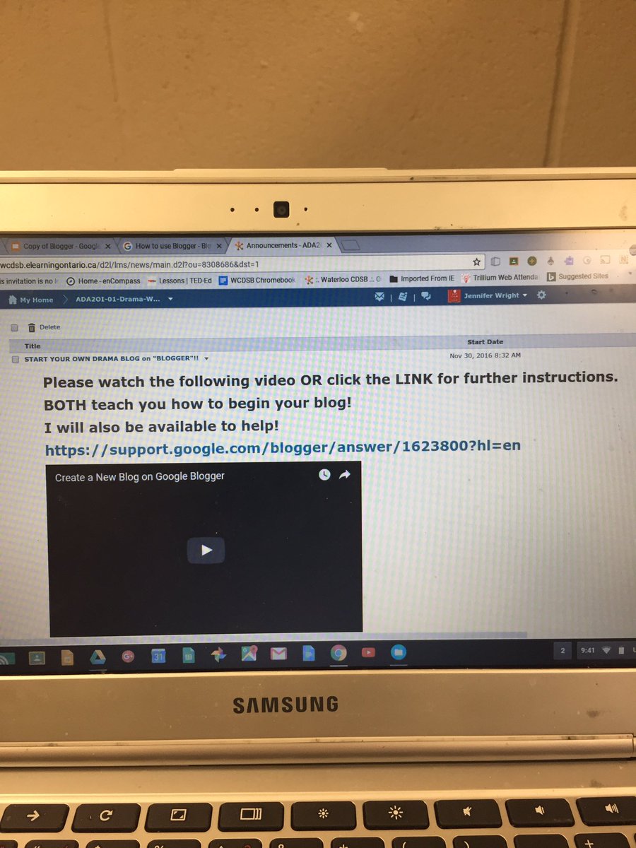 alwayswright04's tweet photo. Beginning BLOGGER today with my grade 10 drama students! Thanks @missjessweber for the inspiration! #reflectiveprocess #documentlearning https://t.co/x20s2Gjeb0
