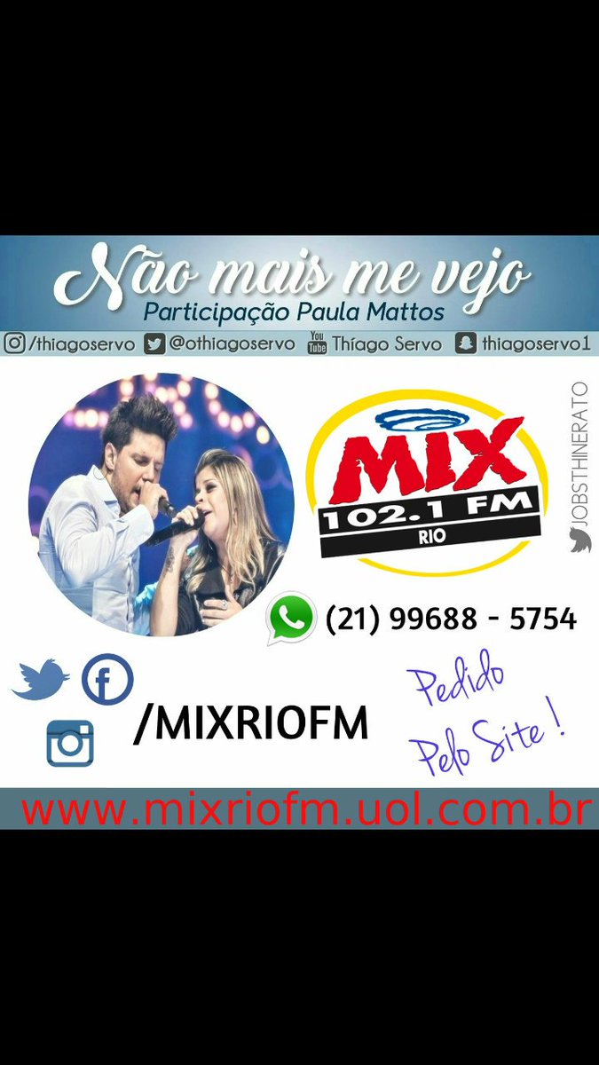 FCsouMaVi's tweet photo. Bora de NÃO MAIS ME VEJO do Thiago Servo na rádio Mix Fm? https://t.co/bma178ezvu
