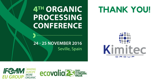 OrganicsEurope's tweet photo. Thank you, @kimitecGroup, for making the 4th #Organic Processing Conference a success! 
#4OPC @IFOAMEU @Ecovalia https://t.co/wtCzeTM6a5