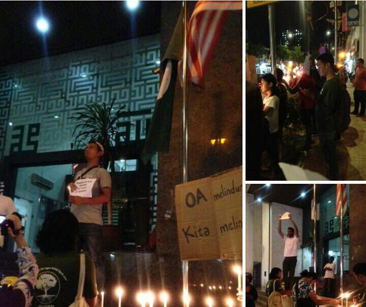 partisosialis's tweet photo. Kira2 50 org menunjuk rasa di hadapan Pejabat Agung PAS, KL sebagai tanda solidariti kpd perjuangan #BebasOrangAsli di Kelantan #BebasOA https://t.co/qC451gOVnX