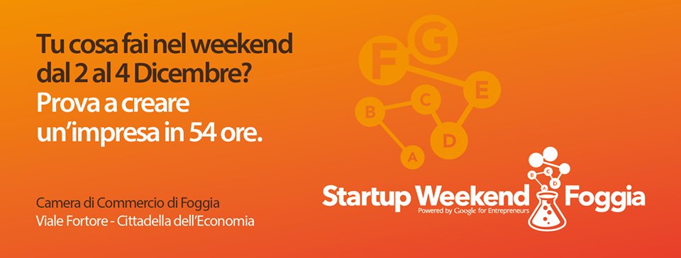 Grande ritorno per lo #StartupWeekend di Foggia: un'idea di #Startup in 54 ore goo.gl/h6s3JT  spremute