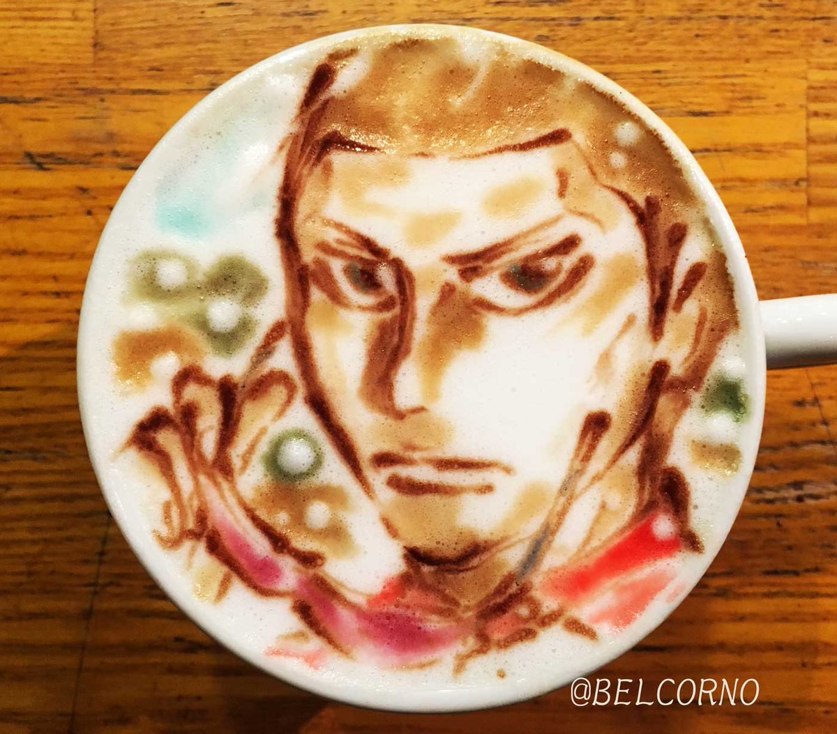 ベルコルノ ラテアートと漫画飯 ラテアート 金城真護 弱虫ペダル Latteart Yowamushi Pedal 本日お誕生日で１杯 Happy Birthday 金城真護生誕祭 金城真護生誕祭16 Yasumoto