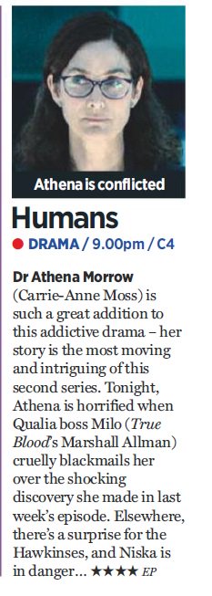 HUMANSaahh's tweet photo. Magazine: TV Times
Date: 3 - 9 Dec 2016
Article: Sunday Highlights (SPOILER ALERT For Episode 6)
#Humans #Humans2 #HumansClippings https://t.co/Z5PZs0oUDP