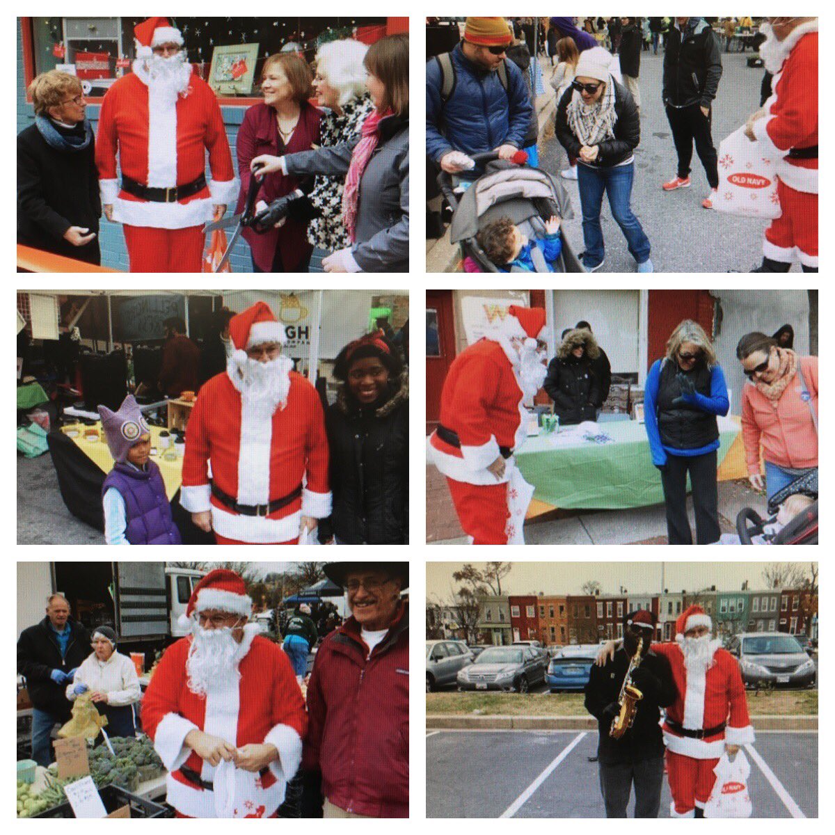 ND CCU OFc O'Donnell dress up as Santa Claus to spread cheer through the Waverly Community on Saturday
