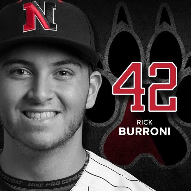 GoNUbaseball's tweet photo. 4️⃣2️⃣ | Rick Burroni has some big shoes to fill wearing this number for @GoNUbaseball. He takes over Aaron Civale's No. 42. #GoNU https://t.co/gNT27uAlmx