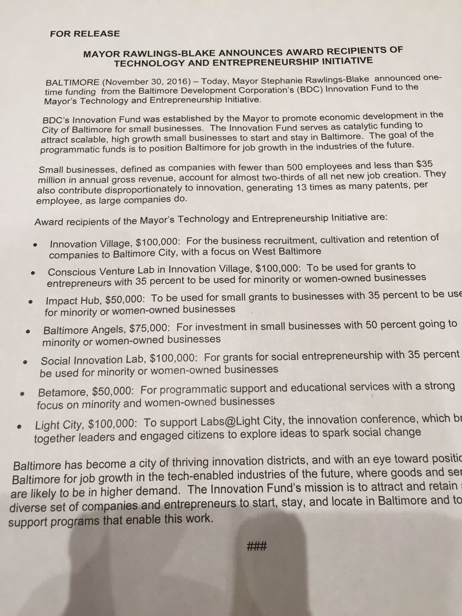 lukebroadwater's tweet photo. At her last BOE meeting, @MayorSRB announces funds for 7 small businesses and organizations https://t.co/ZpcdWBh781