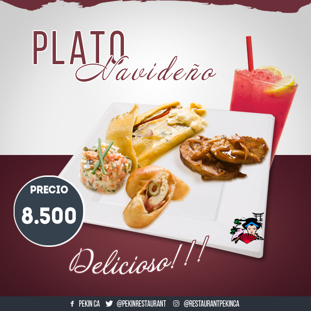 PekinRestaurant's tweet photo. Plato Navideño: Hallaca, pernil, pan de jamón, ensalada, bebida y de  postre dulce de lechosa. Incluye IVA. https://t.co/1YXaVYY57b