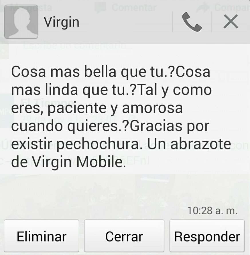 danielarenasv's tweet photo. No es el primer mensaje que recibo así. Esta gente de @Virgin_Colombia la rompe. #felizdía https://t.co/KyyC1tFN9c