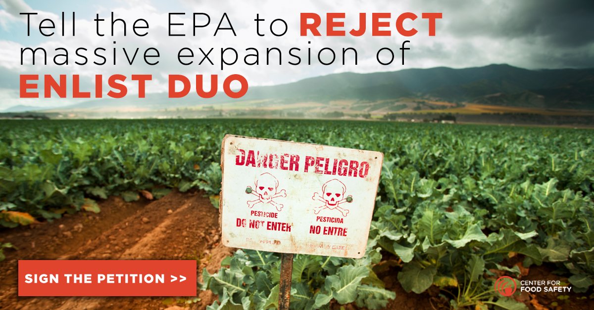 CFSTrueFood's tweet photo. Tell @EPA to reject the expanded use of Dow’s toxic #pesticide mix of #glyphosate and 2,4-D: https://t.co/zfO6TutYMn https://t.co/wDj5BpZU2d
