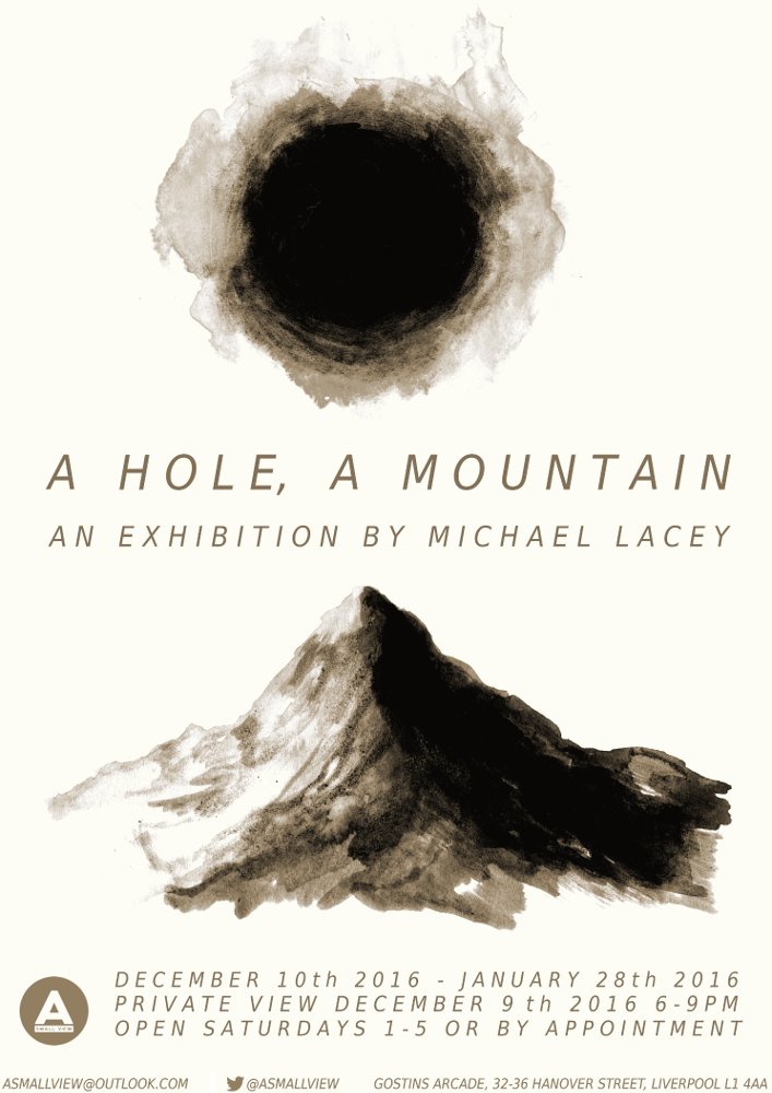 Opening 6pm, Friday December 9th - A Hole, A Mountain by <a href="/mchllcy/">Michael Lacey</a> . Still Open - Half Real, Part 2 by <a href="/BPaulDavies/">Benjamin Davies</a> asmallview.co.uk