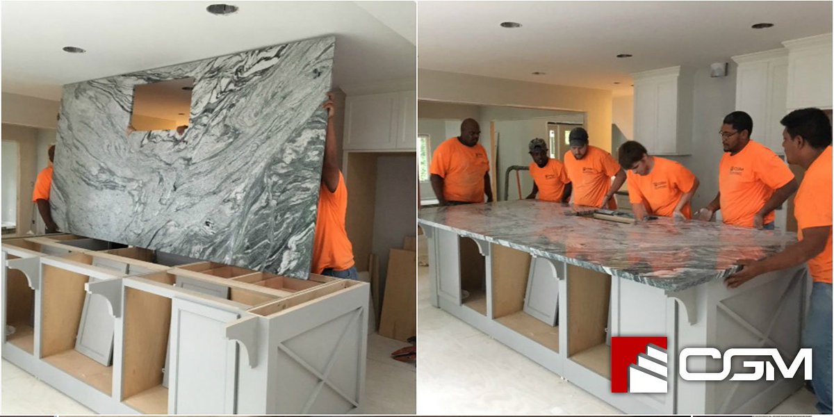 ClassicGranite1's tweet photo. Choose a #professionalinstaller to minimize mistakes. See our team in action installing a Viscon White kitchen island! https://t.co/rDMna0rckM