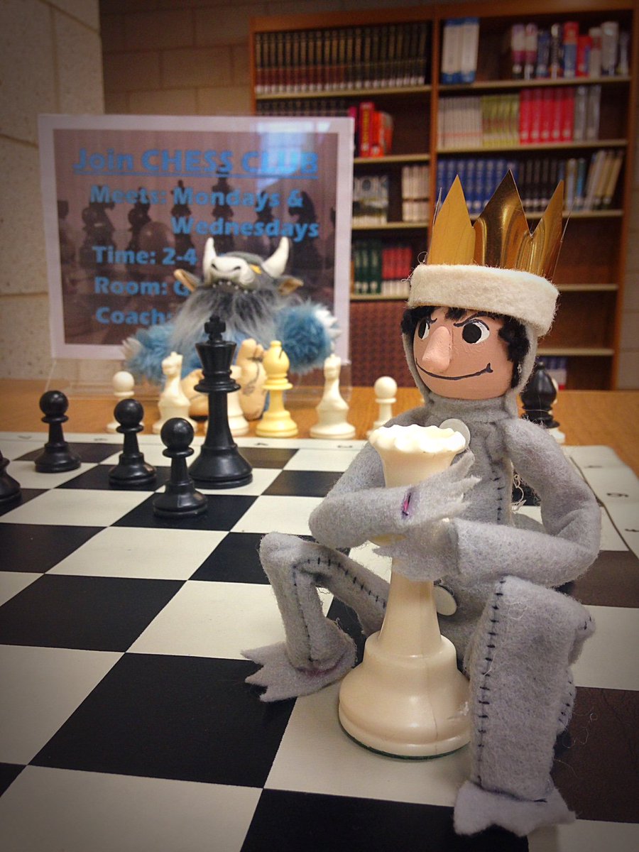 LibraryRaiders's tweet photo. Max makes his move at our #library chess table- is Wild Thing's game in danger! #MaxInTheStacks #elfonashelf #chess https://t.co/0HIdtSdWN1