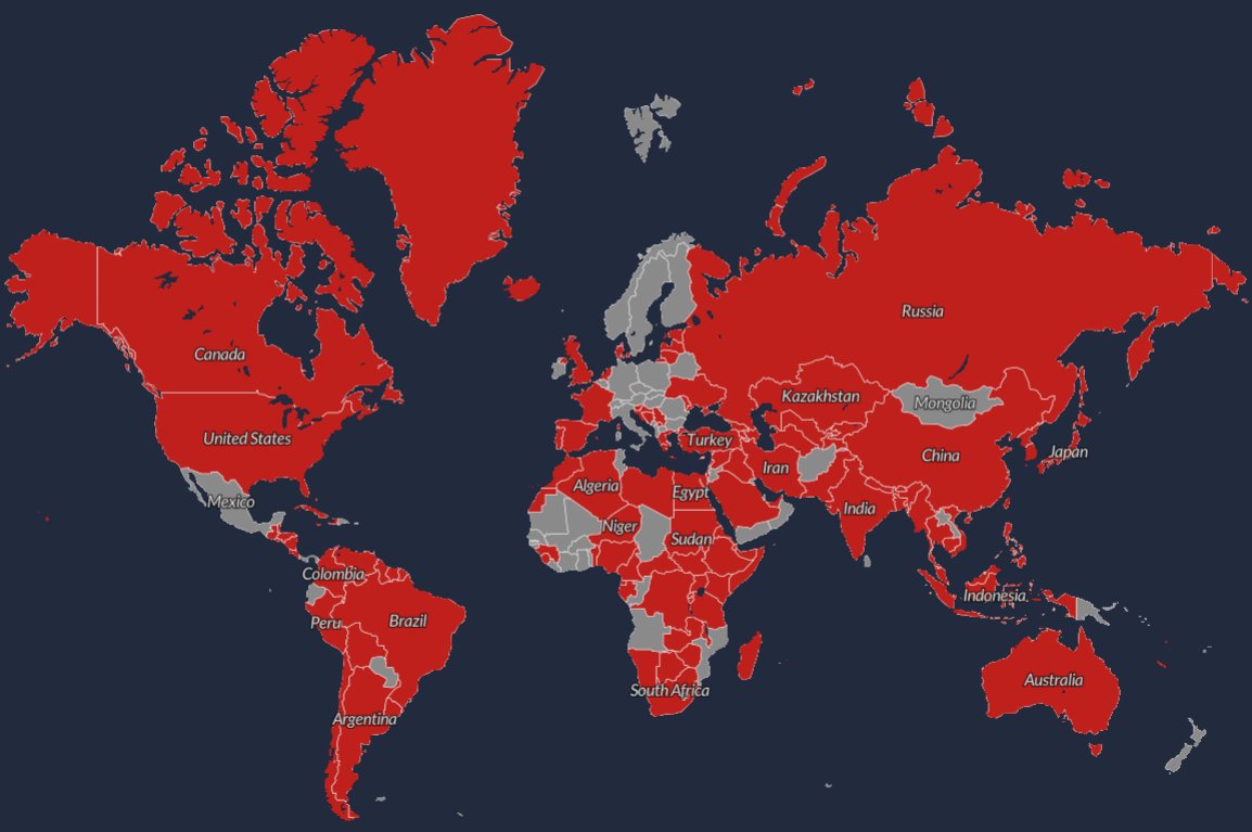 galka_max's tweet photo. Every country in red is involved in a territorial dispute with another country https://t.co/CMOTugxRE3 https://t.co/R3uvnZxXUz