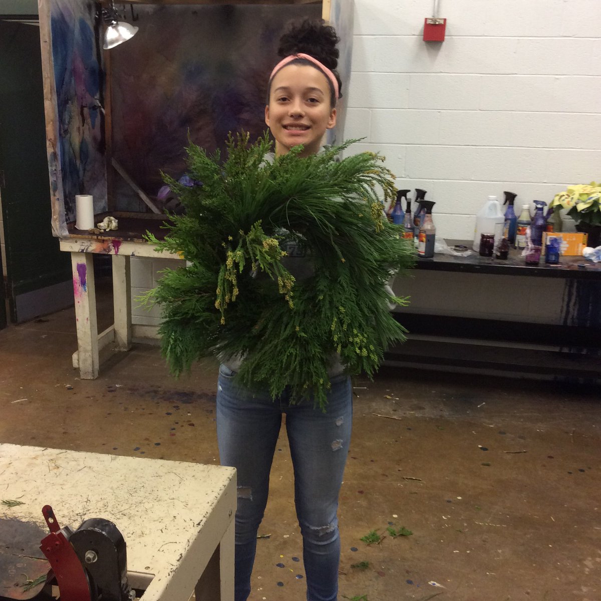 First wreath of the season!   Kaia rocked out this beauty in 3Y today!