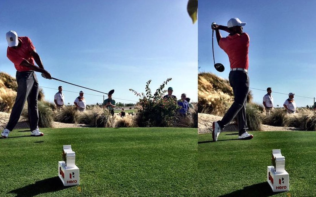 GolfDigest's tweet photo. Try not to freak out, but Tiger Woods just made two EAGLES on the front nine of a pro-am! https://t.co/hjUB0yzS7g https://t.co/9TnLiRdKPI