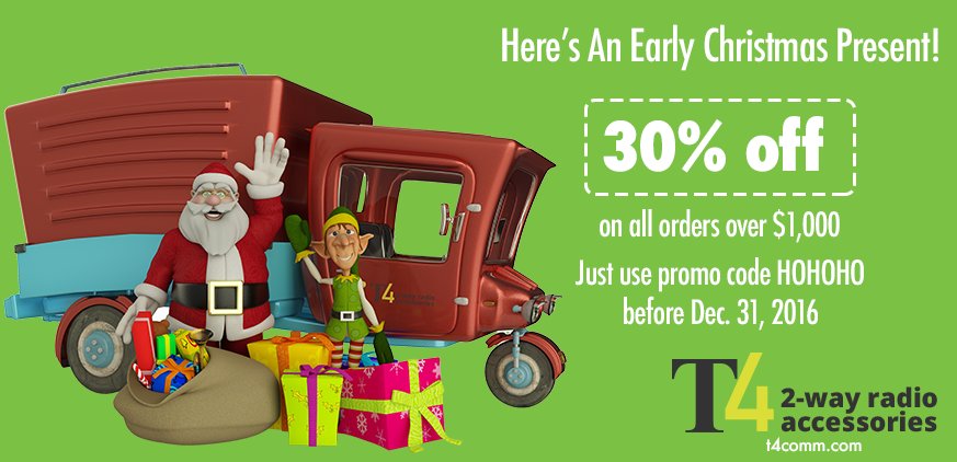 T4Comm's tweet image. Here's an early Christmas present to help you with your #TwoWayRadio accessories this busy holiday season. t4comm.com