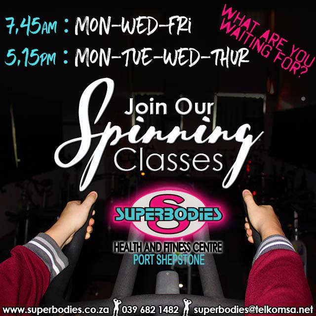 superbodiesPS's tweet photo. We have a great selection of #fun &amp; energising #classes to choose from. Why not join our #spinningclasses? #KZNSouthCoast #Fitness https://t.co/eqz10Fr4bN