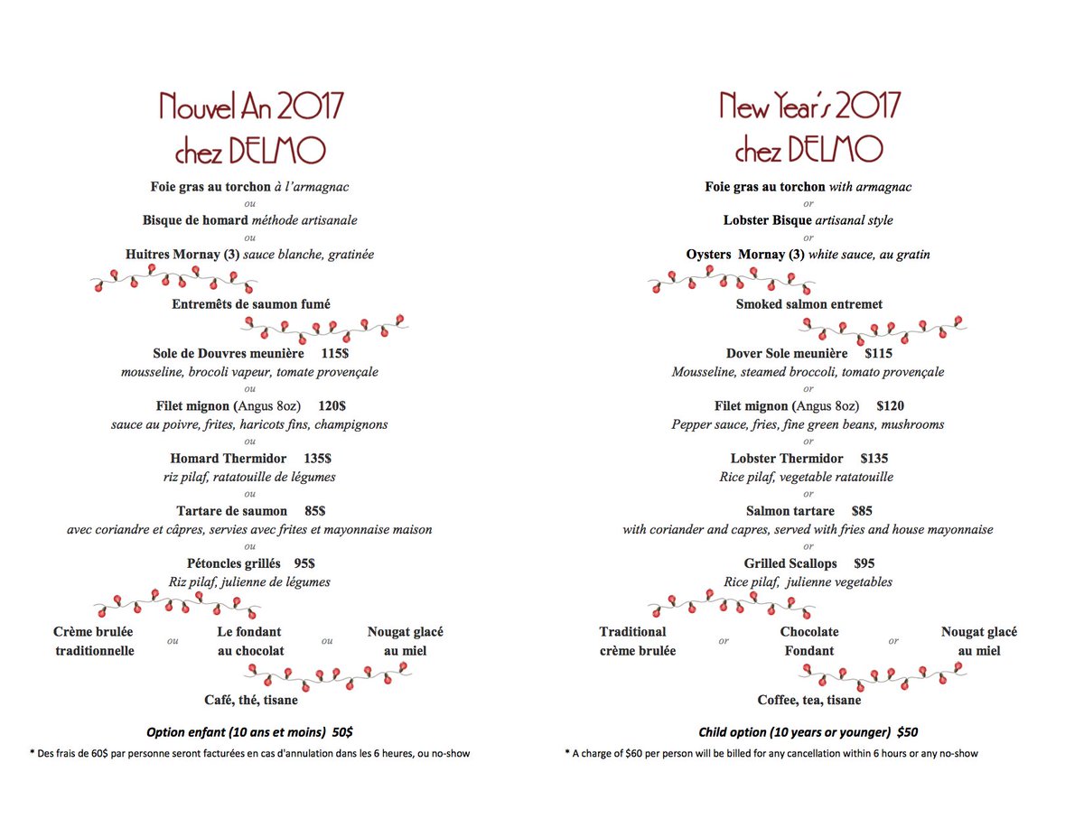 chezdelmo's tweet photo. Notre menu du #NouvelAn #NewYear #NewYearsEve #poisson #seafood #krug #veuveclicquot #domperignon venez célébrer la fin de l'année en grand https://t.co/i79KYnSo7u