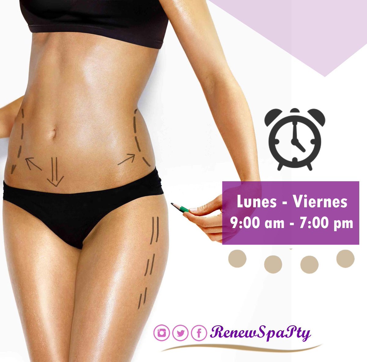 RenewSpaPTY's tweet photo. Recuerda nuestro horario de atención, de Lunes a Viernes - 9:00am / 7:00pm

#Horario
#Spa
#Panama https://t.co/T0h66HUpEy