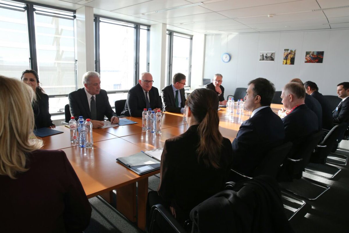 Exchanged views on recent developments on Turkey-EU relations, visa and migration with the EU Commissioners.