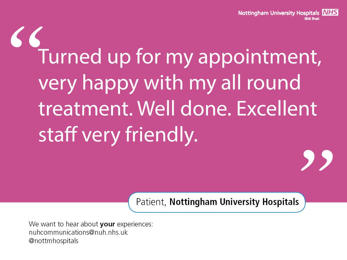 nottmhospitals's tweet photo. Great feedback. Read the full comment here: https://t.co/DV8h3FWzeC #ThanksNUH #PtExpt #Caring #Listening https://t.co/RrzC28vBVF