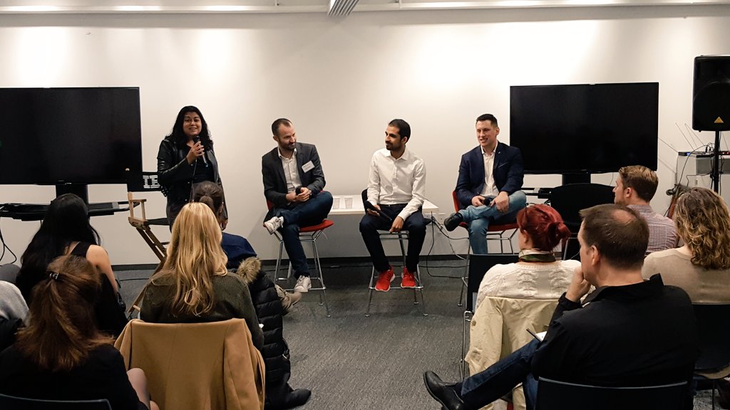 CanadaNY's tweet photo. #Digitalmedia experts @nytimes @tryshoelace @slimcutmedia &amp; @aboutpolar talk online #journalism &amp; #advertising in #NYC #adtechsummit2016 https://t.co/CfILTSjoex