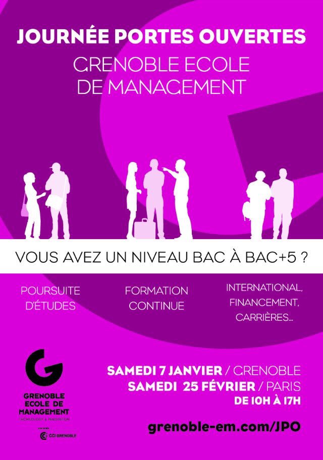 De BAC à BAC+5, venez découvrir les parcours qui s'offrent à vous pendant nos #JournéesPortesOuvertes <a href="/Grenoble_EM/">GEM - Alpine Business School</a>