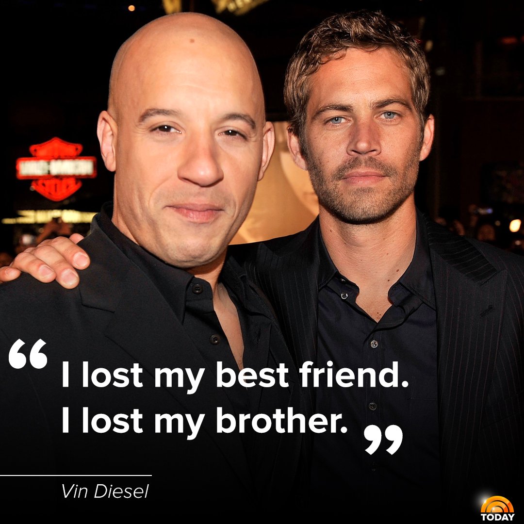 Remembering #PaulWalker, who passed away on this day three years ago, with  a quote from his friend, #VinDiesel., image size:1080x1080