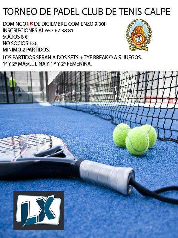 ClubTenisCalpe's tweet photo. Torneos de tenis y padel en el @ClubTenisCalpe ! Apúntate ya! https://t.co/RFwnpFDcgp