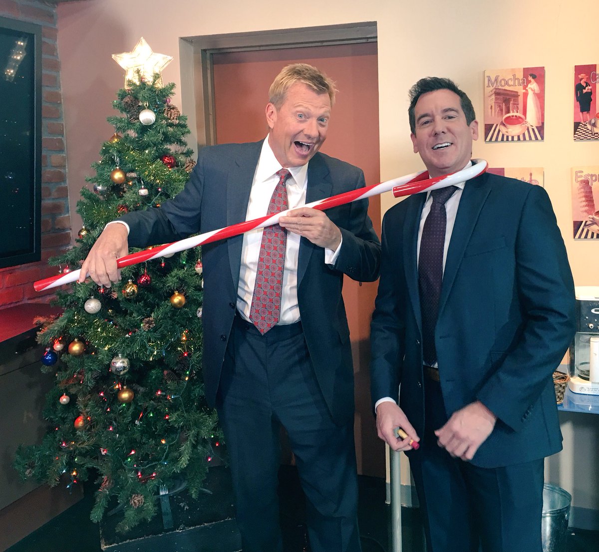 KariLake's tweet photo. It's Christmas magic in the valley…  Shooting #ChristmasPromos today with my two favorite guys.  
#Fox10ChristmasSong https://t.co/N1jZyCmquY