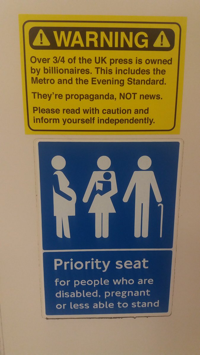 .<a href="/mrjamesob/">James O'Brien</a> spotted this sticker on the Tube tonight, any idea who's behind this campaign?? #newsnotpropaganda