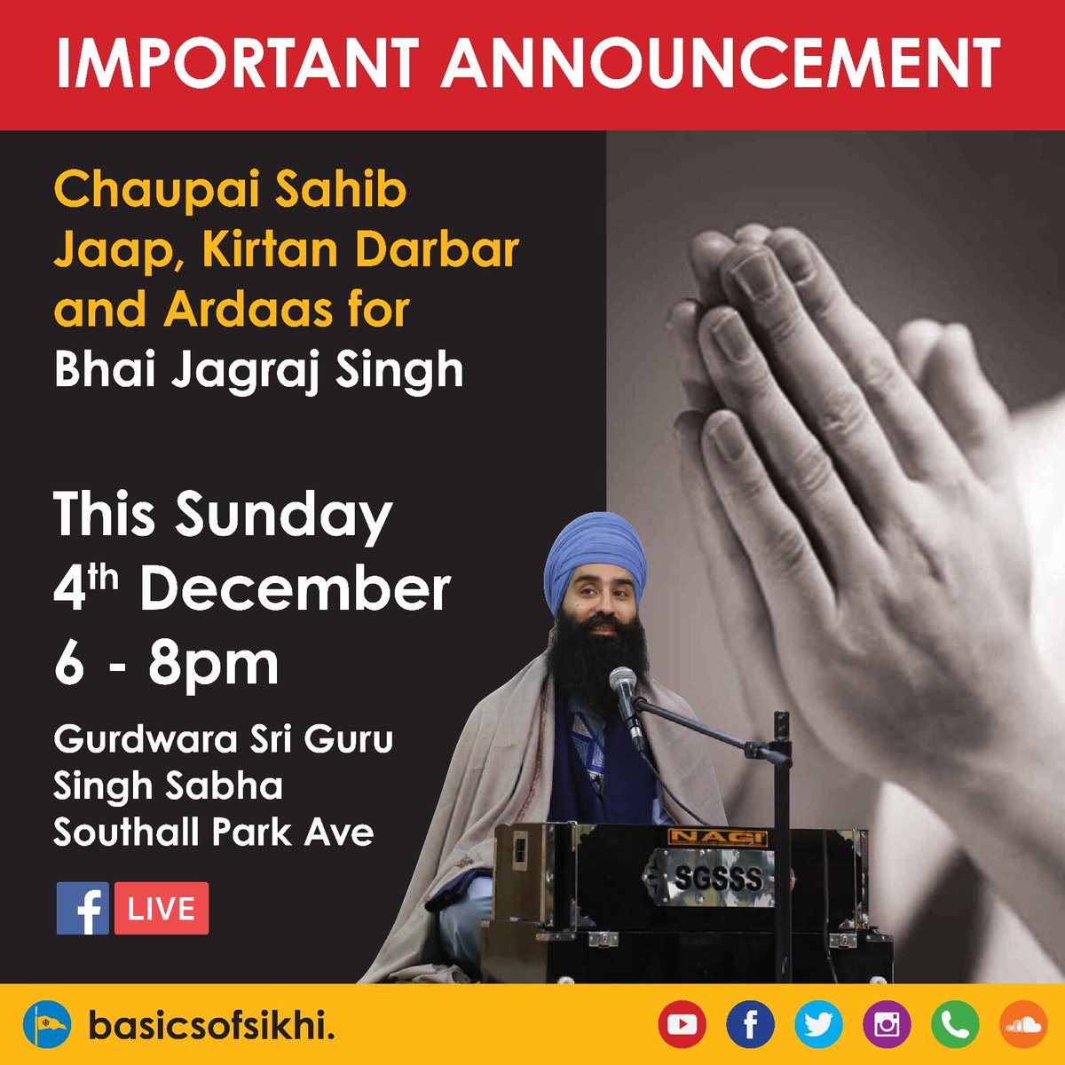 seva_team's tweet photo. Deeply saddened by this news, our prayers and Ardaasa are with you and your family Bhai Jagraj Singh 🙏🏼 #GuruAngSang @everythings_13 https://t.co/7OaDchiknY