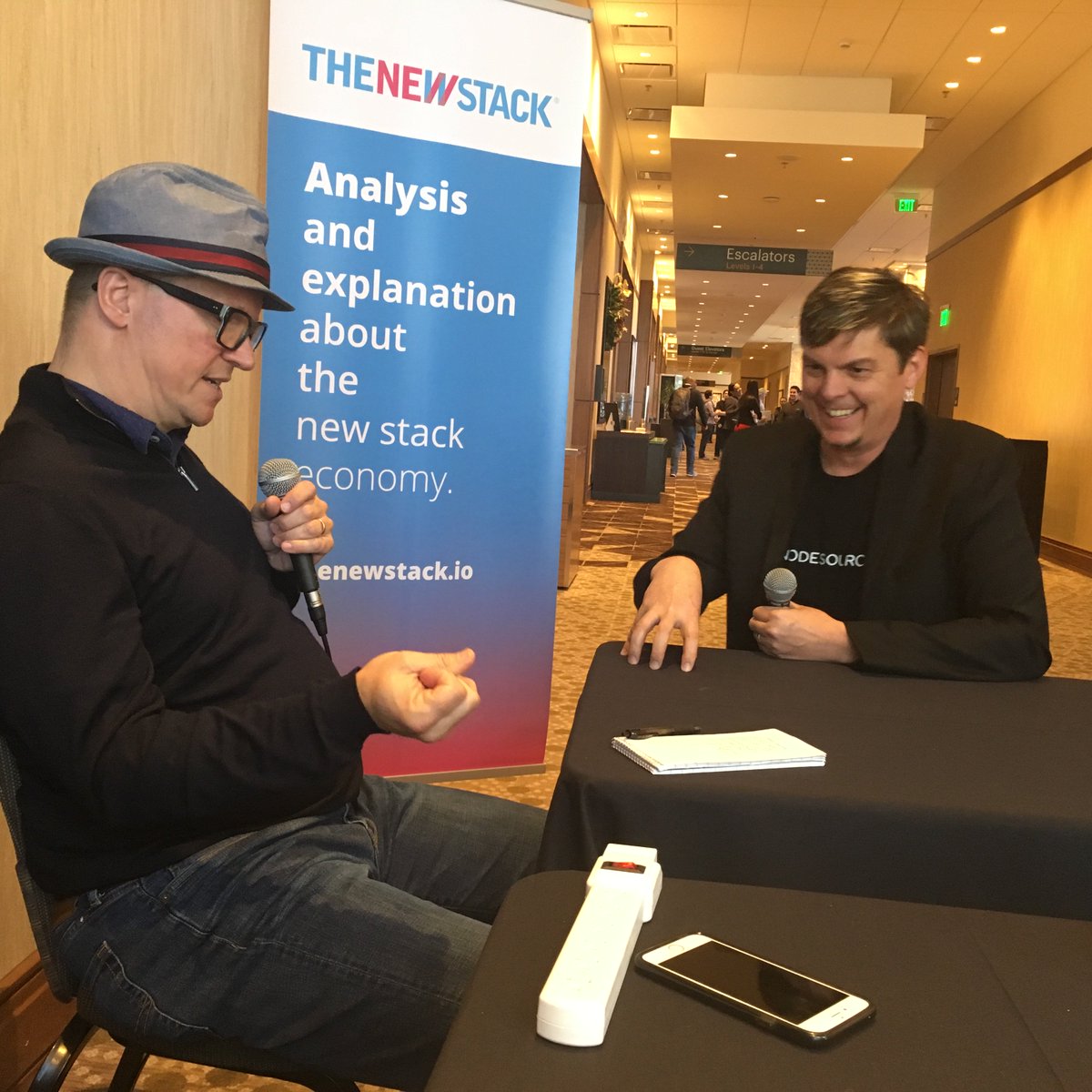 thenewstack's tweet image. @dshaw on node,js, the container ecosystem and the path to “smaller, faster, more.” Podcasts at #NodeInteractive sponsored by #NodeSource.