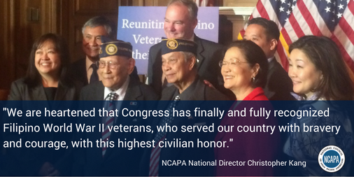 NCAPAtweets's tweet photo. We celebrate the passage of the Congressional Gold Medal for Filipino World War II veterans: https://t.co/L1yrmuqJV9 #FilAmVets https://t.co/OiRVbxGocx