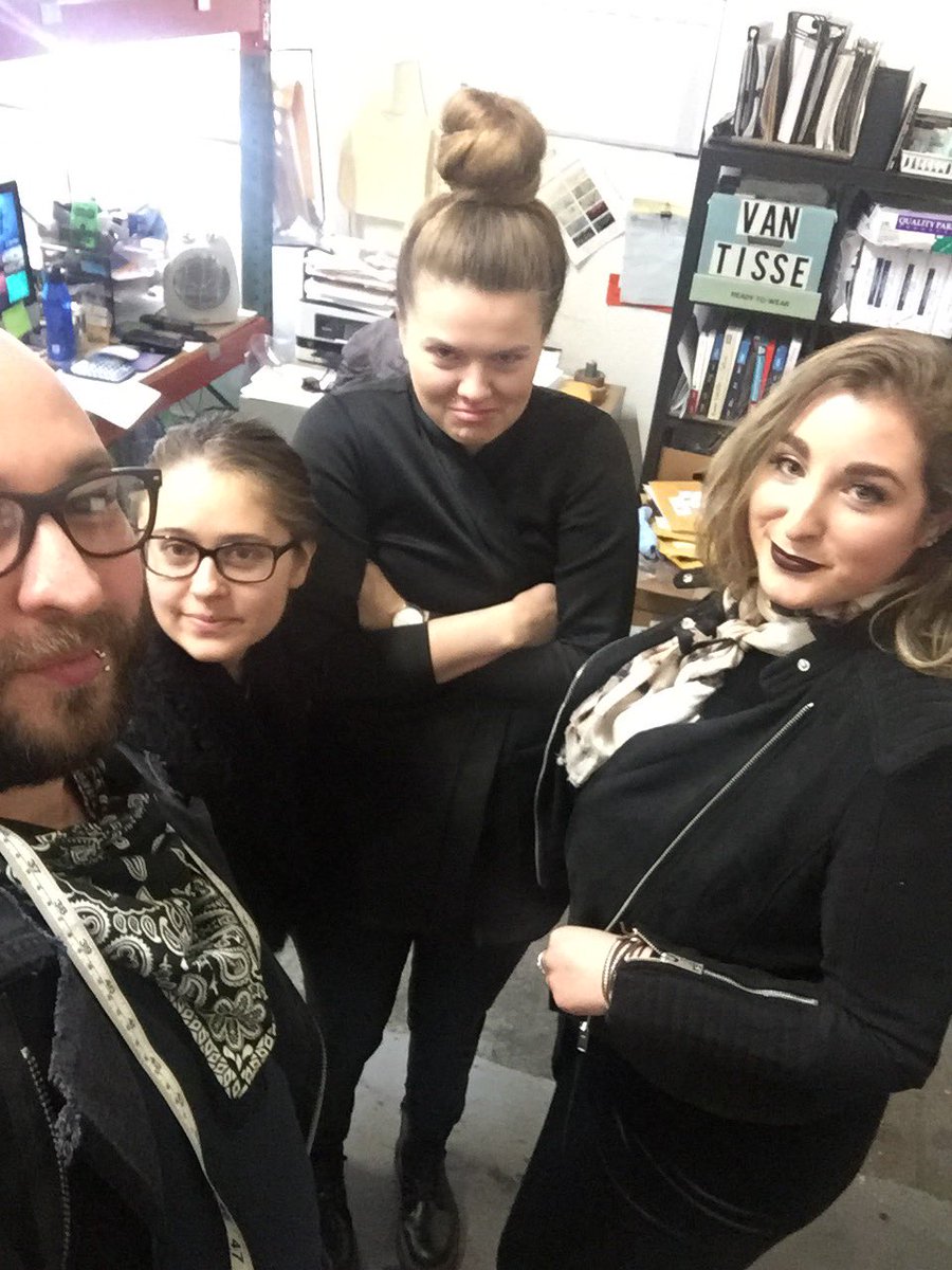AMSDgtlStudio's tweet photo. I love my team! Serving #coven #Realness today in the #atelier. #ProjectRunway #DesignerAlex #teamwork #fashion https://t.co/8CLLlHg3yZ