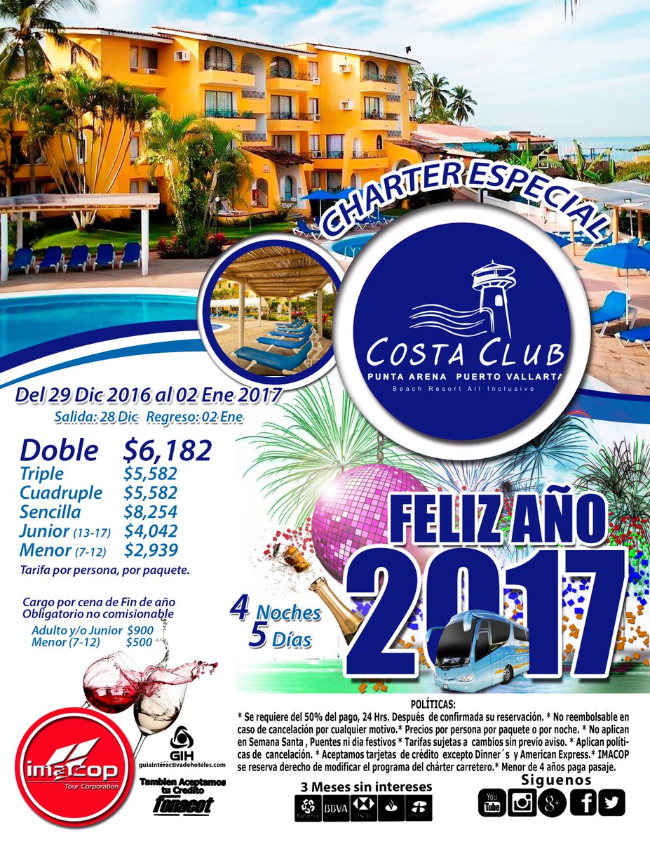 ImacopAgs's tweet photo. Fin de año en Costa Club #PuertoVallarta
Últimas habitaciones!
*Consulta tu agencia de viajes favorita y pide que reserven con #Imacop* https://t.co/2KOD4cocsg