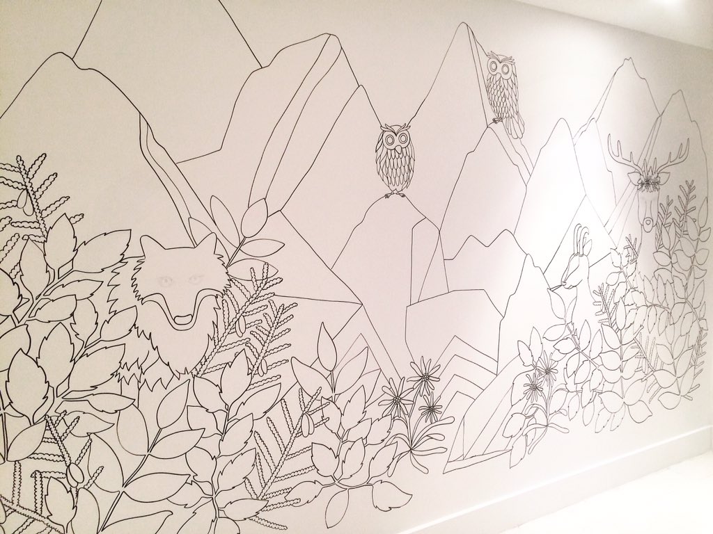 leonaroseparis's tweet photo. Work in progress ! Fresque pour l'hôtel #ApogéeCourchevel #Leonaroseparis #wallpainting https://t.co/3FPPI43ICk