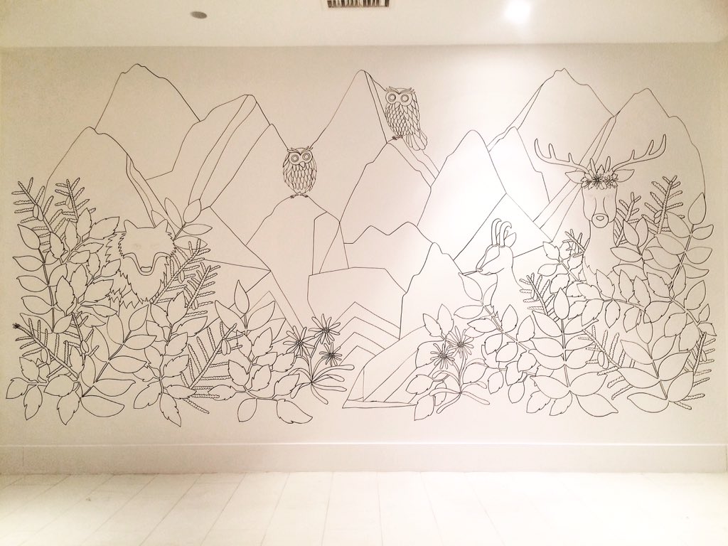 Work in progress ! Fresque pour l'hôtel #ApogéeCourchevel #Leonaroseparis #wallpainting