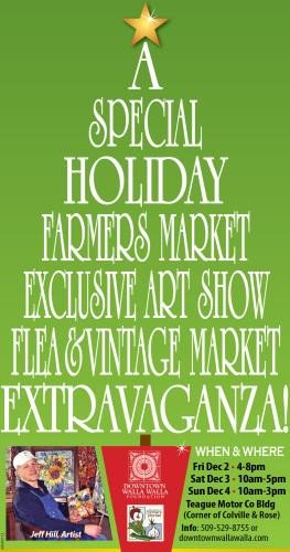 #wallawalla Farmer's Market Vintage and Flea holiday Market! More info:
bit.ly/2gWyPHv #365thingstodo #christmas