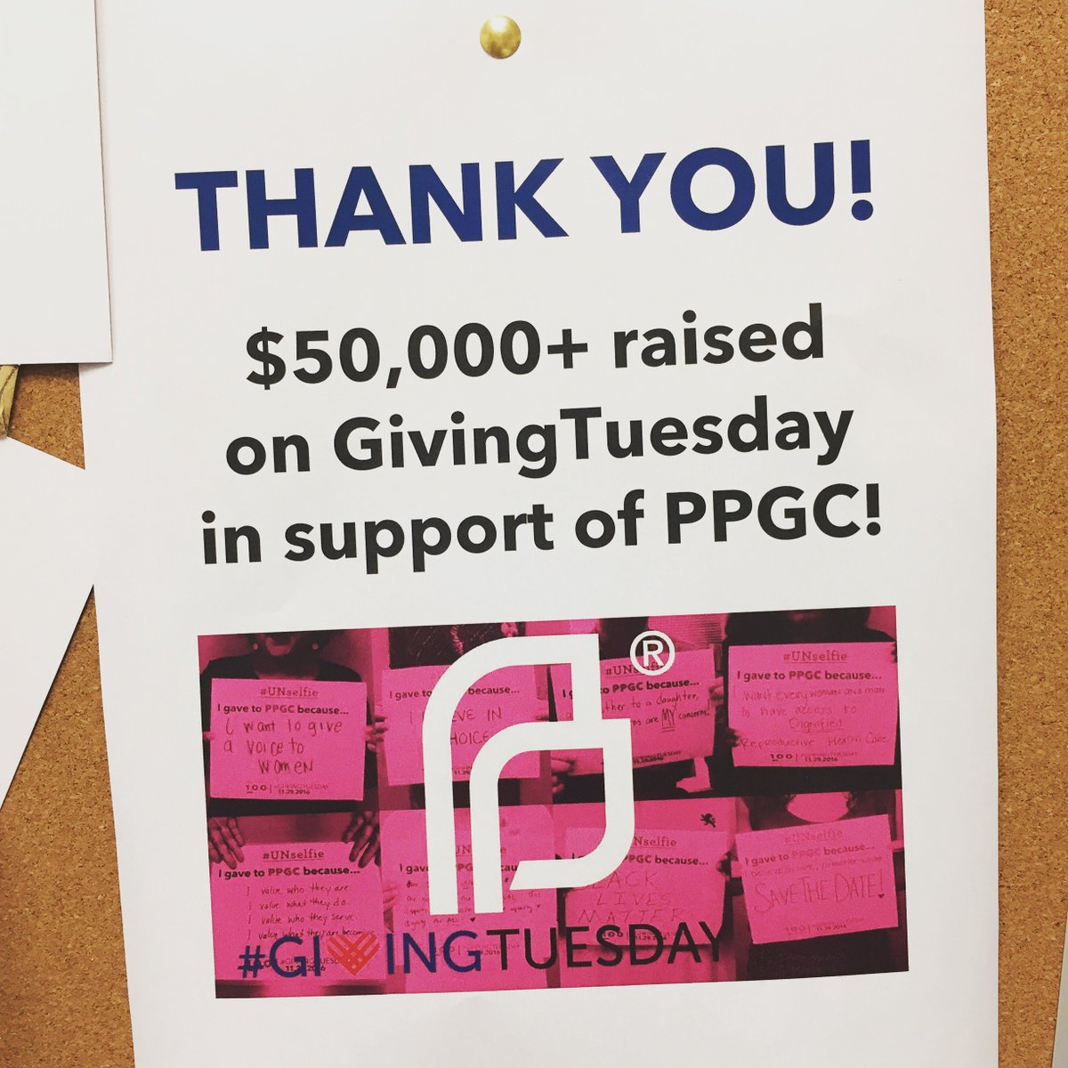 Our supporters raised more than $50k on #GivingTueaday to help provide critical health care at #PPGC. Sincerely, we say thank you.