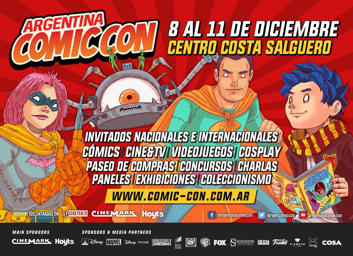ArgComicCon's tweet photo. ¡Hacé RT y ganá! Sorteamos 5 pares de entradas para el Viernes de #ArgComicCon. Hacé RT y ya estás participando. ¡Apurate! ;) https://t.co/HcmmTjMfTO