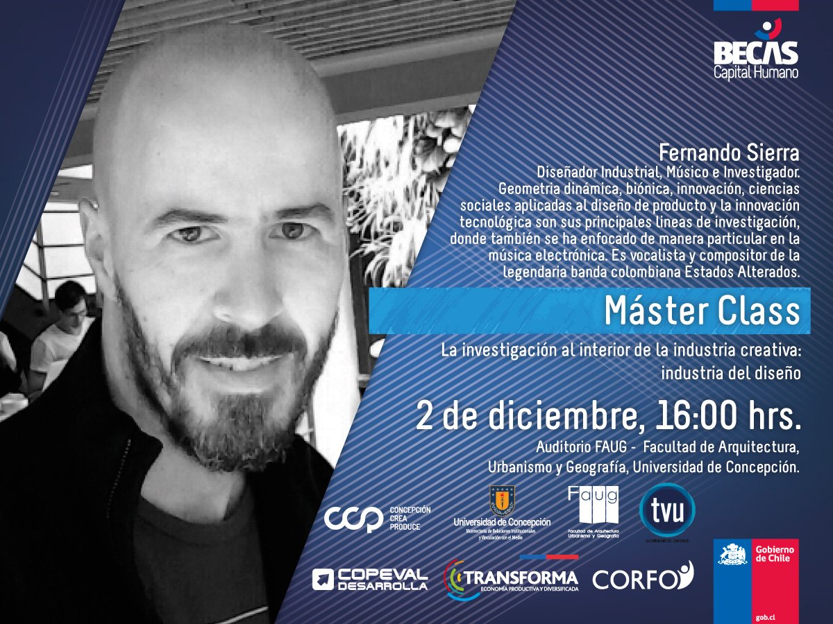 AGICC_'s tweet photo. Viernes musical y de diseño, no te lo pierdas!... MASTER CLASS abierta > LA INVESTIGACIÓN AL INTERIOR DE LA INDUSTRIA CREATIVA. https://t.co/DzWTxvpAsc