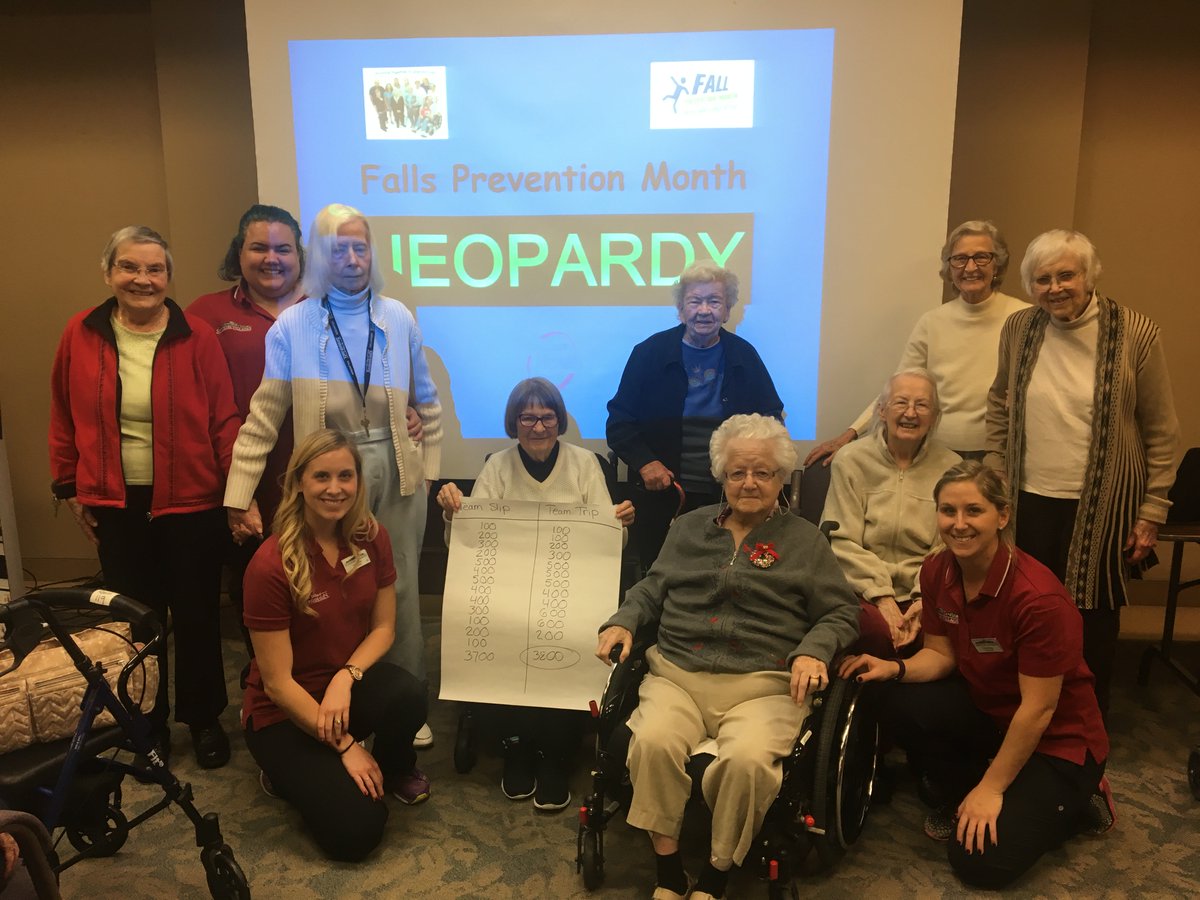 SchlegelVillage's tweet photo. Residents learn #FallsPrevention through a game of Jeopardy @Riverside_Glen in #Guelph. #PreventFalls2016 https://t.co/HCgFYOhYaM