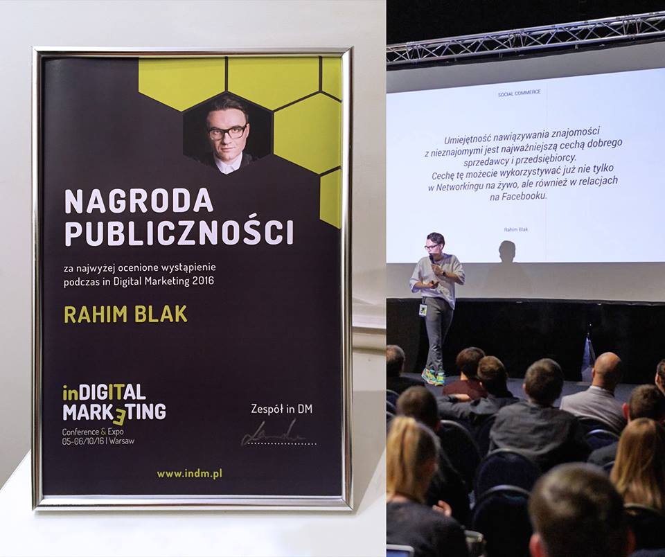 InDMpoland's tweet photo. NAGRODA PUBLICZNOŚCI za najlepsze wystąpienie #inDM2016 otrzymuje #RahimBlak! Gratulacje!🙂 Spotkacie go 25.01 podczas #ForSocialMedia | W-wa https://t.co/NRsow1HW4a