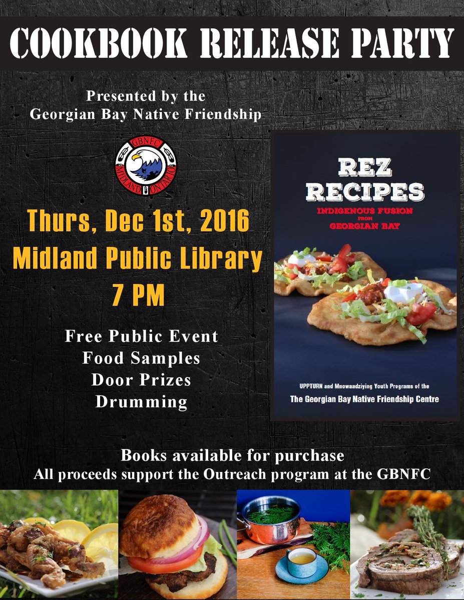 So excited to be a part of this event. Come on out and support!! Book launch is TOMORROW! #Midland #Ojibwe #GBNFC #cookbook #native #UPPTURN