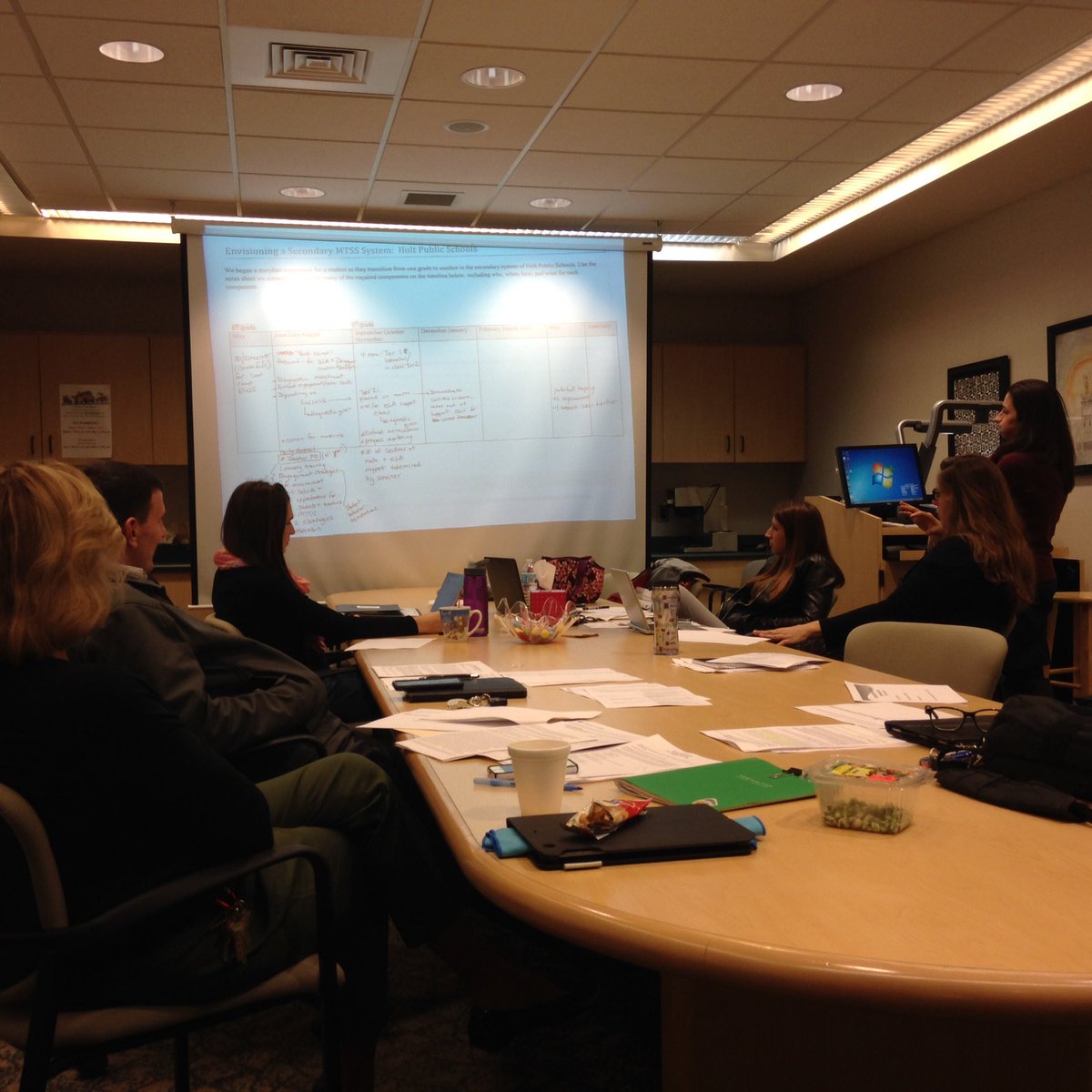 MarshallPerkin8's tweet photo. Hard thinking happening around MTSS at the Secondary level at Holt Public Schools! https://t.co/om947lqcuK