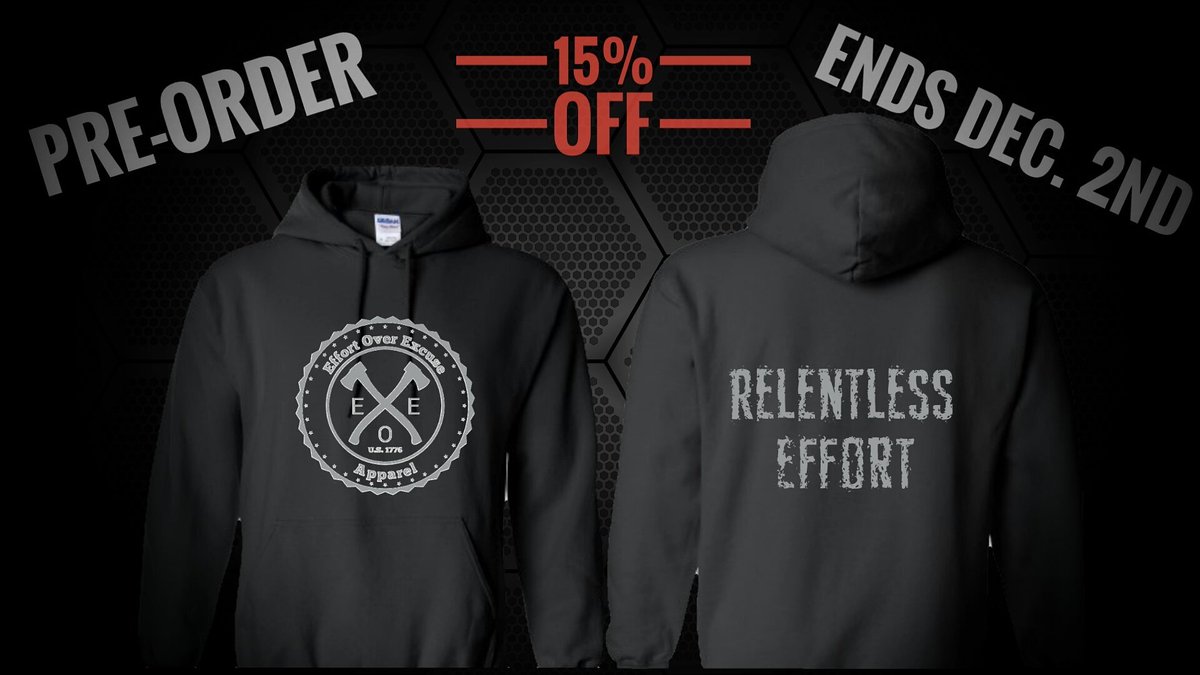 EOEBrand's tweet photo. Our 15% off hoodie Pre-sale is now active. Grab yours before the sale ends. https://t.co/PFonZ5915Y  #stayrelentless https://t.co/RISmBaZpVw