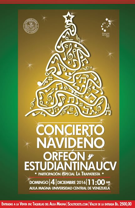Ya Estamos Activos Con La #NAVIDAD en la #UCV  #ConciertoNavideño  Dom 4Dic-2016 #AulaMagna@Trina_Medina