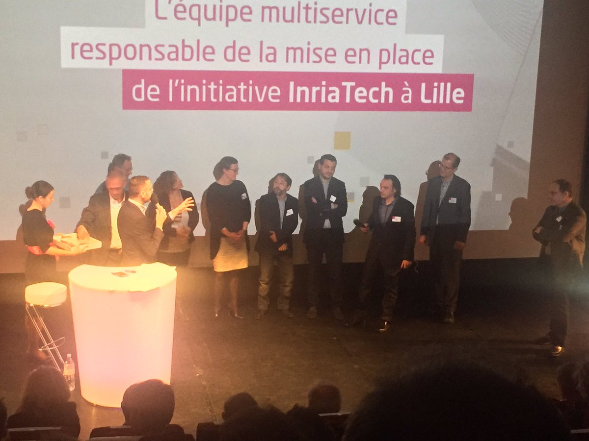 DavidSimplot's tweet photo. Bravo aux services du centre @Inria_Lille pour la plate-forme de transfert technologique #InriaTech ! #PrixInria2016 https://t.co/E0gI4qAOZY